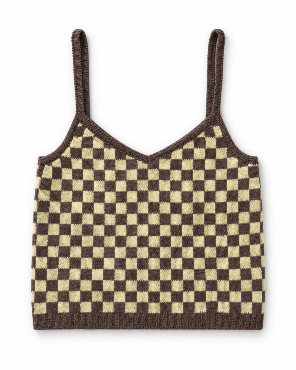 Gimaguas Checkerboard Knit Cami in Extrafine Wool